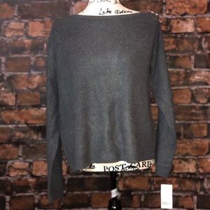 Ribbed Zipper-Sleeve On/Off Shoulder Sweater Ep14